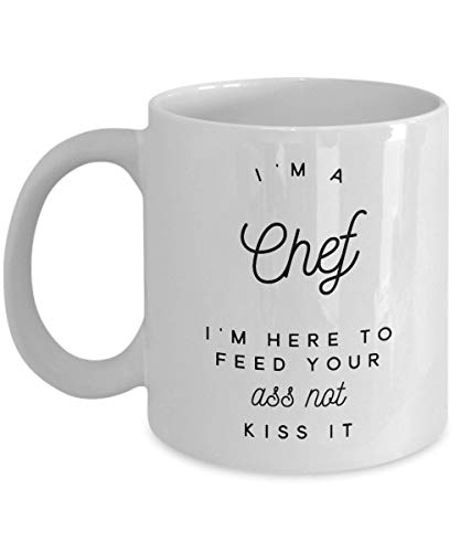 Hicyyu Funny Chef Mug 11 oz Ceramic Novelty Tea Cup - Cuisinier Gourmet Unique Quote Gift Idea for Chief Cook Culinary Artist Hash Slinger