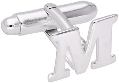 Single Sterling Silver Letter M Swivel Back Cufflink - Available (A - Z)