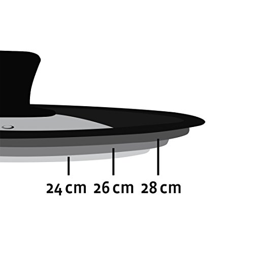 Xavax Universaldeckel (Silikonring für Töpfe und Pfannen mit 24, 26 und 28 cm Durchmessser, Dampfloch, abgestuftes Randdesign, Glas, spülmaschinengeeignet, platzsparend) - 3