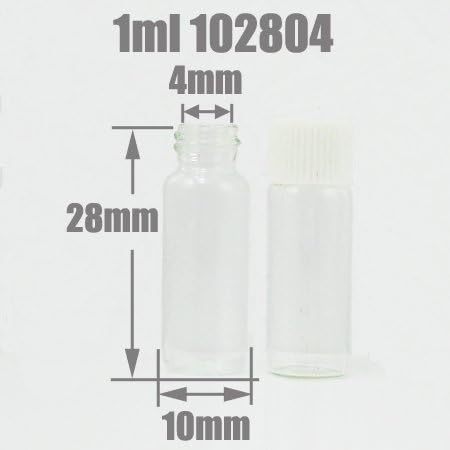 Anagela Kerry 1000 x Clear Glass Bottle Vial 1ml Threaded Port Oil 102804 1ml Clear