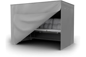 Kronenburg Schutzhülle Hollywoodschaukel winterfest 3-4 Sitzer aus 600D Oxford Gewebe 150x210x150 cm in Grau – Abdeckhaube mit 2 Reißverschlüssen - Abdeckplane Gartenschaukel wetterfest