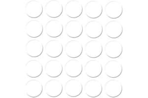 haggiy Selbstklebende Abdeckkappen für Möbel & Böden - Schraubenabdeckung - Rund - Abdeckung für Schrauben & Bohrlöcher - Möbelschutzkappen - Ø14 mm - 25 Stück - Möbelpflaster (Kristallweiß)