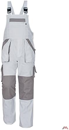 Painters Work Trousers Bib and Brace Dungarees Overalls White Style MAX Cotton