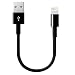 Produktbild Generic DE150623-007  schwarze iPhone 5 Ladekabel USB f¨¹r Apple iPhone 5 5s 5c 6 iPad iPod Lightning 15cm in schwarz USB Lightni