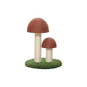 Haibing Mushroom Cat Scratching Post, Natural Sisal Cat Climbing Shelf, Simulation Lawn Large Wearable Cat Toys Scratching Board