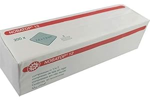 NOBA VERBANDMITTEL NOBATOP 12 Vliesstoffkompressen 200 Stück Kompressen 6-fach Vlieskompressen (7.5 cm x 7.5 cm)