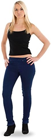 Ladies Jeggings Zip Girls Slim Fit Womens Blue Black Jeans Sizes 6-16