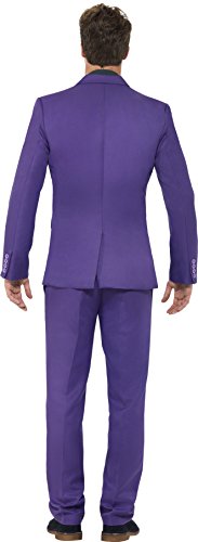 Smiffys Adult men's Purple Suit, Stand Out Suits, Jacket, trousers and Tie, Stand out Suits, Serious Fun, Size M, 43527