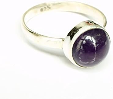 Shanya Sterling Silver Ethnic Ring Amethyst,Solid Silver, genuine Amethyst. Each ring is individually handcrafted. The stone is 5 X 5 mm. Design RBCAM. UK Size -T