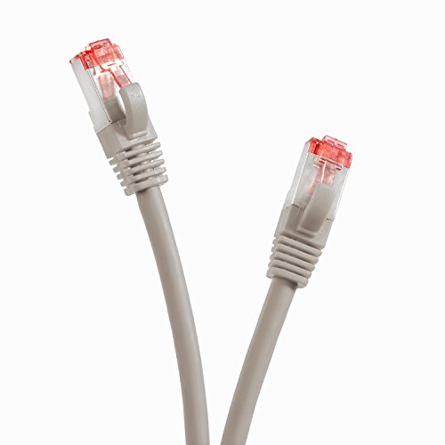 TPFNet (10er PACK) 1m CAT.6 – CAT6 Premium Ethernet LAN Patchkabel SFTP DOPPELT GESCHIRMT | Gigabit Netzwerkkabel | LAN-Kabel | RJ45 Kabel | Internetkabel | RJ45 Netzwerk Anschlusskabel | Patch Kabel | Ethernet Kabel mit Knickschutztülle grau (RJ45, Cat 6, Twisted Pair, S/FTP (PIMF) DOPPELT GESCHIRMT, halogenfrei, 1000 Mbit/s / 1 Gigabit) - 2