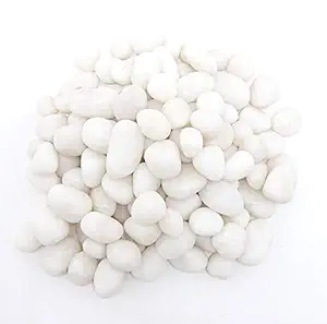 DRDEKORSTOKS White Pebbles Decorative Stones for Home Decor, Vase Filler & Show case (White Small Size, 950)