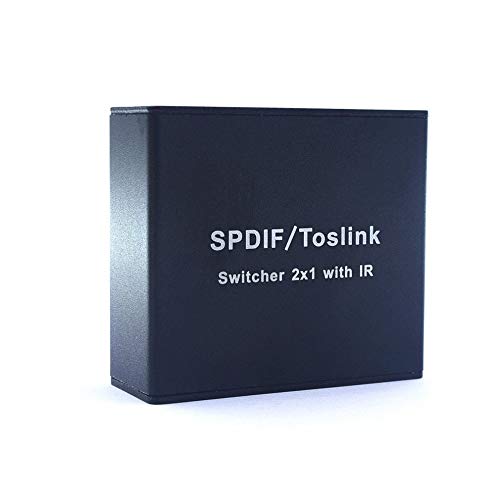 Preisvergleich Produktbild Mouchao 2x1 Optical Audio Switch SPDIF / TOSLINK-Umschalter mit IR-Fernbedienung