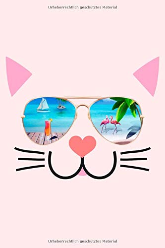 Preisvergleich Produktbild Lustige Katze MIt Sonnenbrille: Lustiges Katzen Notizbuch - Schreibheft Für Eigene Notizen - 120 Seiten Weißes Papier - Liniert - 15,24 cm x 22,86 cm (6 x 9 Inch)