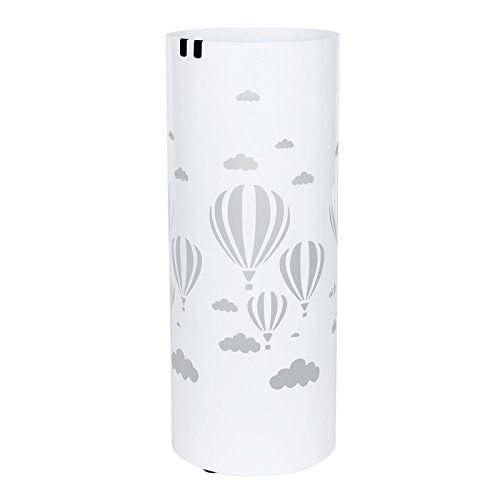Songmics metall Schirmständer Wasserauffangschale und Haken werden verschenkt rund Ø19,5 x 49 cm weiß Regenschirmständer Regenschirm LUC02W