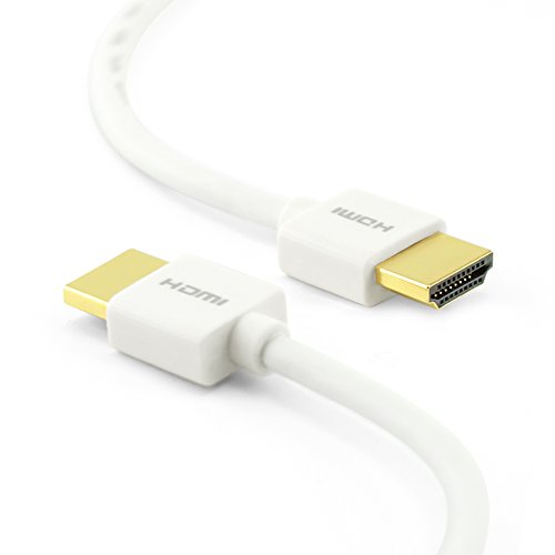 HDMI Kabel 1,5M – Ultraflexibel weiß – HDMI 2.0 (a/b) kompatibel – 4K : Ultra HD 2160p / Full HD 1080p / HDR / 3D / Ethernet / Audio Return Channel (ARC) – Flexibel und Mehrfach Schirmung. - 2