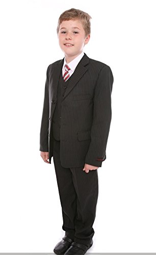 Boys Suit Black Pinstripe Jasper 9y
