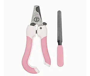 KUTKUT Pets Nail Clippers, Professional Dog and Cat Nail Clippers and Trimmer with Safety Guard Free Nail File, Sturdy Non Slip Handles, Best Safe at Home Grooming (Size: L)