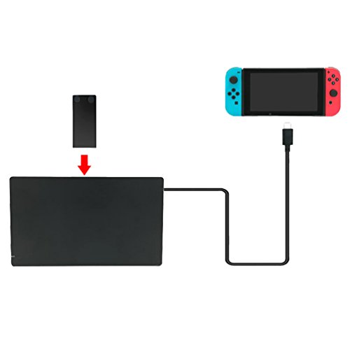 Preisvergleich Produktbild ALLCACA Nintendo Switch Extender Kabel Tragbares Ladekabel Multifunktionales Ladekabel Verlängerungskabel für Nintendo Switch Konsole, Nintendo Switch Dock und Nintendo Switch Pro Controller, 3.3ft / 1m, Schwarz