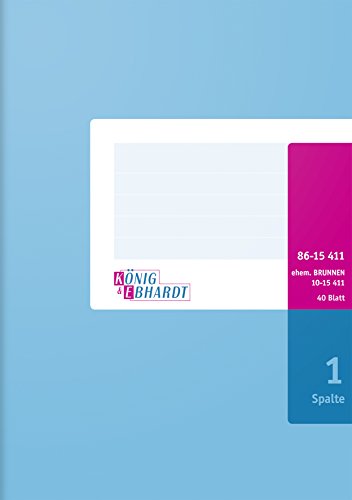 König & Ebhardt 8615411 Geschäftsbuch / Spaltenbuch (A5, mit festem Kopf, 1 Spalte, 80g/m²)