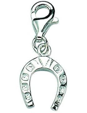 Silber 925 Sterling Silver Charms - Anhänger - Hufeisen - B. 9,8 mm - H. 10,6 mm