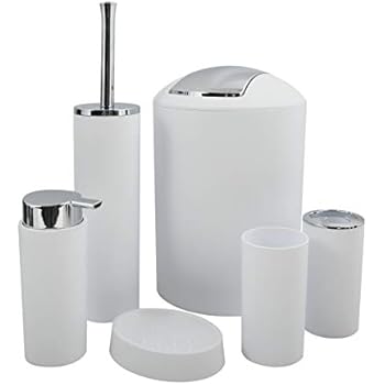 WENKO Badezimmer-Toiletten-Set Calvo 4-teilig mit Seifenspender
