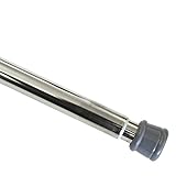 Praktische Spannstange aus Metall inklusive Endknöpfen für alle Vorhänge und Gardinen zum Einspannen zwischen Fenster- oder Türrahmen, Montage ohne Schrauben und Bohren, Ideal für alle Schlaufen-Vorhänge