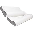 MOJOREST Orthopedic Memory Foam Pillow, Set of 2 Cool Gel Infused Cervical Memory Foam Pillow for Neck and Shoulder Pain with Removable Cover,King, White (24"x14"x4")