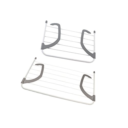 Preisvergleich Produktbild Sharplace 2 Stück Faltbare Wäscherei Trocknen Rack Balkon Kleiderbügel