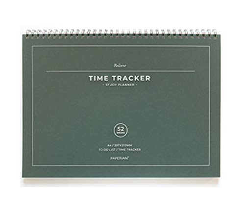PAPERIAN Believe Time Tracker - Planificador de estudio, tamaño A4, sin fechas, lista de tareas/programador