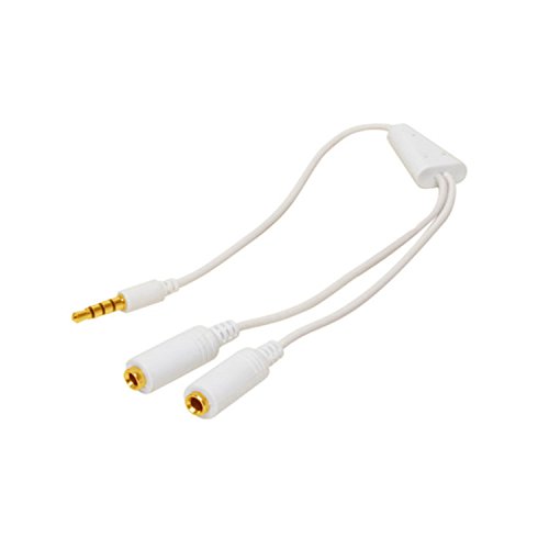 4-pol 3,5mm Stecker/2x4-pol 3,5mm Buchse weiß 0,2m