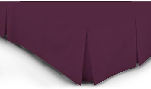 |JaaZ Textile|__PLATFORM BASE VALANCE SHEETS__AUBERGINE COLOR__Percale Quality Poly Cotton Pleated__All Sizes. (Double)