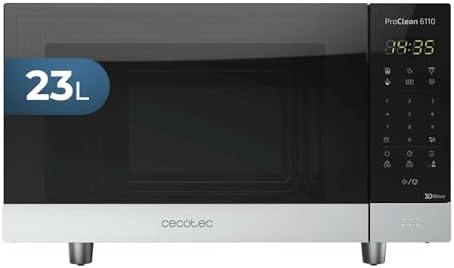 Cecotec Forno a Microonde nero ProClean 800 W, 23 litri, Rivestimento Ready2Clean per una migliore pulizia, pannello di controllo e tecnologia 3DWave, controllo touch, acciaio inossidabile