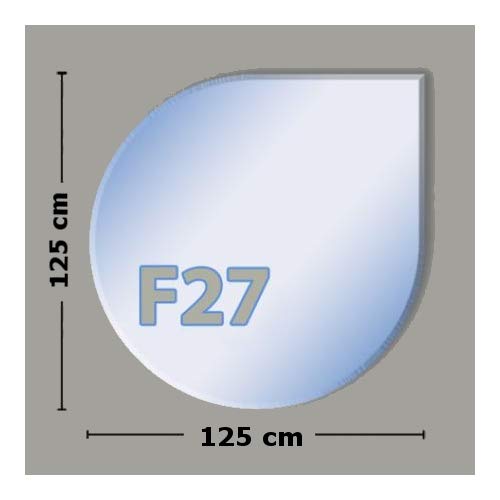 Preisvergleich Produktbild Tropfenform F27 Funkenschutzplatte - Glasplatte aus Sicherheitsglas