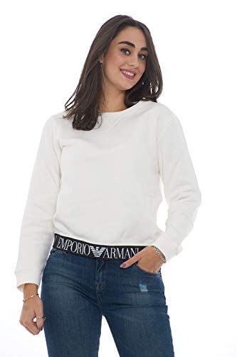 Preisvergleich Produktbild Emporio Armani Damen Logo Atleisure Fleece Sweatshirt, gebrochenes weiß, 70