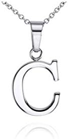 925 Sterling Silver Letter "C" Alphabet Necklace 18“