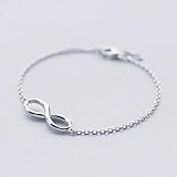 Thumby S925 Silber Armband Weibliche Mode 8-Förmiges Armband Weiblich Süß Glatt, S925 Silberarmband, Einheitsgröße
