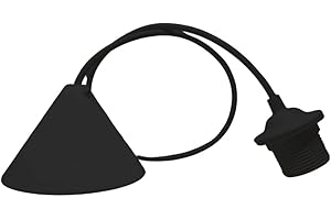 HALOTEC | Portalampada E27 Nero | Supporto Resistente per Lampadine LED | Accessorio Moderno per Casa e Ufficio | Compatibile con Lampade Vintage, Decorativa, Industriale | Facile Installazione