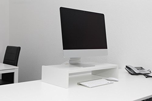 Design Monitortisch „Sauerland“ Bildschirm Ständer Schreibtischregal Standfuß Lichtgrau B / H / T 60 x 8 x 30 cm - 3