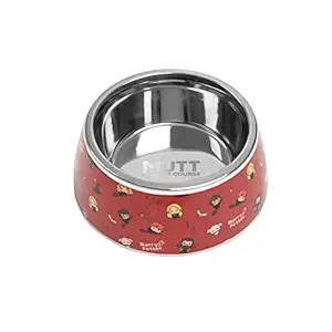 Harry Potter x Mutt of Course Collection - Friends of HP Bowl | Stainless Steel Food and Water Feeding Bowl for Dogs & Pets|(Color - Red) (Small)