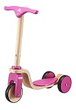 BIKESTAR Trottinette Enfant pour Garcons et Filles de 3 Ans  Trotteur Patinette Enfant en Bois avec 3 Roues  Pourpre Rose