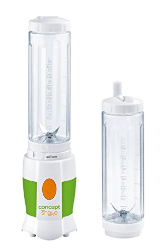 CONCEPT Hausgeräte sm3350 Smoothie Maker Shake and go mit 2 Flaschen, 500 ml, 180 W, 0,5 L, weiß / grün - 3