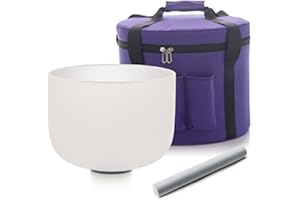 Hye-eun B Note Heart Chakra 8 pollici cristallo campana tibetana con custodia a percussione strumenti (20,3 cm) Sound Bowl Crystal Chantant Bowl per la guarigione terapia sonora strumento