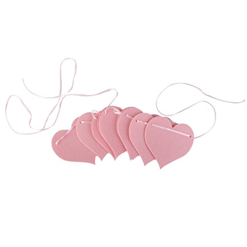 Generic 10pcs Hängen Filz Banner Fahne Girlande Wimplekette Herz Muster – Rosa , 280cm - 3