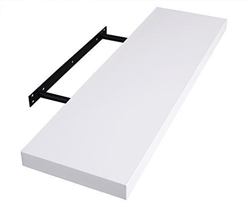 WOLTU® RG9247ws-1-a Wandregal Wandboard Hängeregal Bücherregal , CD DVD Regal, MDF Holz, weiß, 40 cm lang - 2