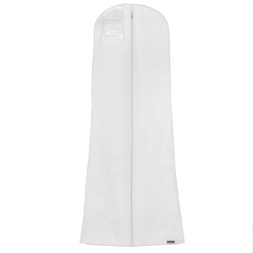 Extra breiter, wasserabweisender Kleidersack für Hochzeitskleider – Weiß – 183 cm – Hangerworld - 2