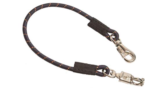 Amesbichler Laccetto Elastico 90 cm con Gancio panico e Bull Snap per rimorchio per Cavallo, 1 Pezzi, Scatola, Stabile, rimorchio Tie