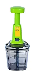AMIT STEEL HOUSE Premium Vegetable Push 'N' CHOP Chopper (6 Blades) (1000 ML)