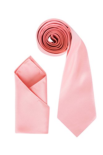 Dresscode Juego de Pañuelo de Corbata Con Lazo Satin Hombre, También Perfecto Como Corbata Formal de Gent (Melocotón)