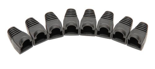 BIGtec 100 er Pack RJ45 Knickschutztüllen schwarz für Modularstecker RJ45 Knickschütz Hülle Knickschutzhülle für Crimpstecker , Knickschutz für RJ45 Stecker zur Kabelkonfektion , RJ45 Tüllen für Netzwerkstecker , für CAT.5 CAT.5e CAT.6 Stecker - 4