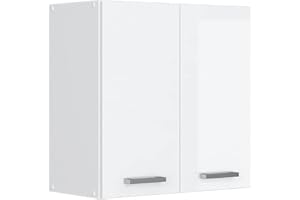 ‎VICCO Vicco Hängeschrank R-Line, hängender Küchenschrank, Weiß Hochglanz/Weiß, 60 cm